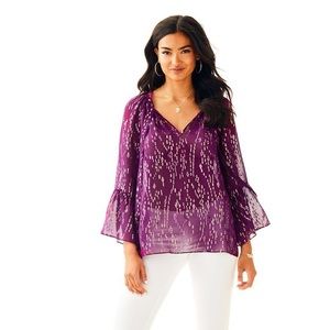 Lilly Pulitzer Matilda Shiraz and gold top